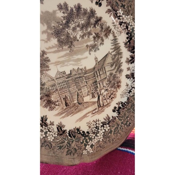 J&G Meakin Merrie England Cheshire Bramall Hall Plate VTG English Ironstone 9" - Picture 12 of 16